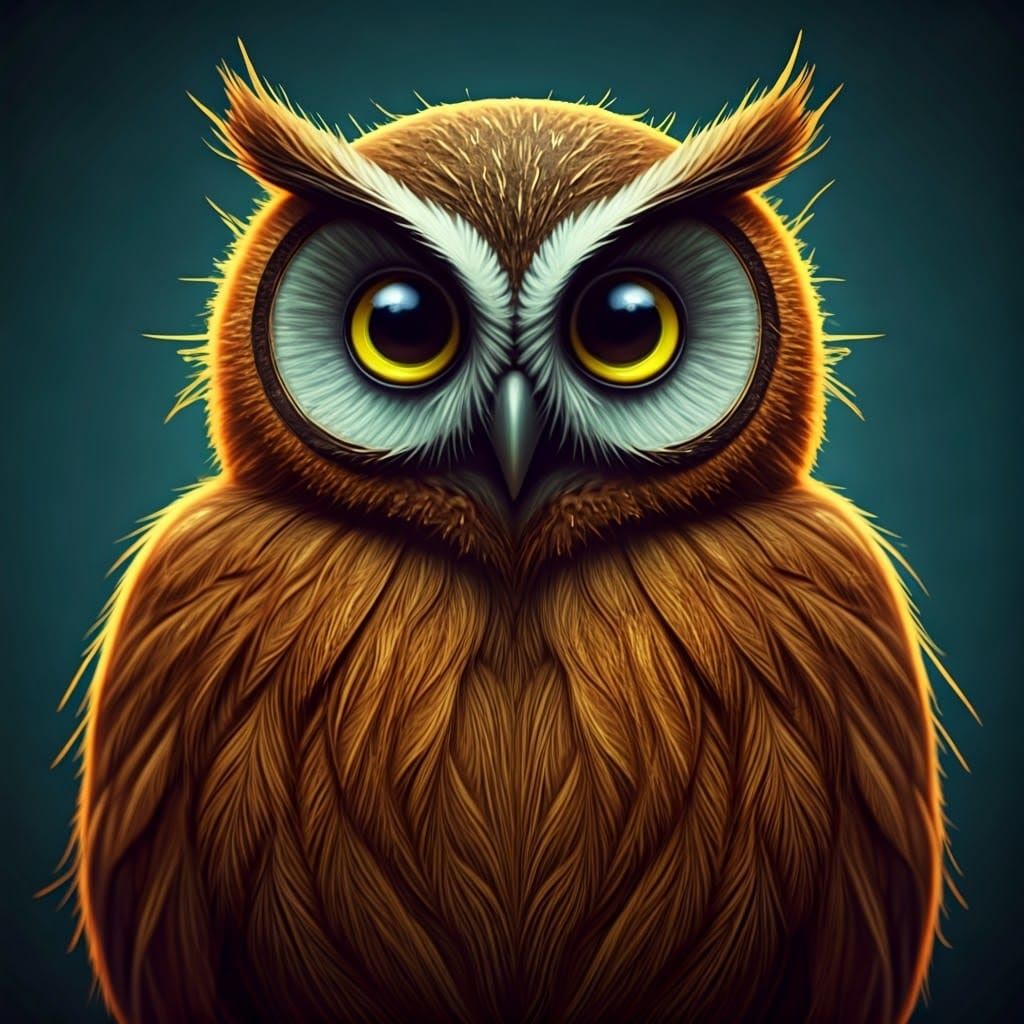 Alien Coconut Owl Portrait