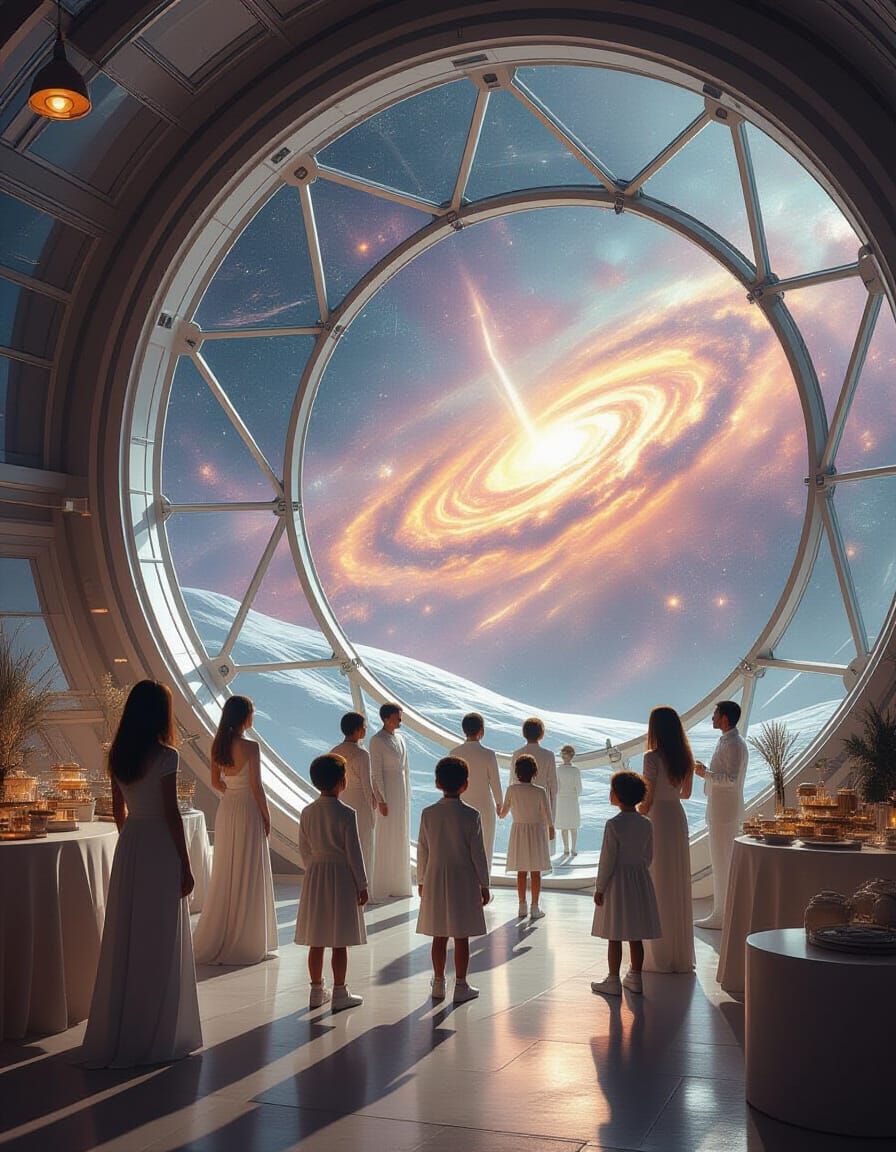 Futuristic Moon Biodome Birthday Party 2085