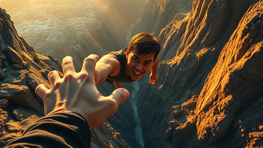 Dangling Figure Grasps for Safety in Perilous Cliffside Clim...