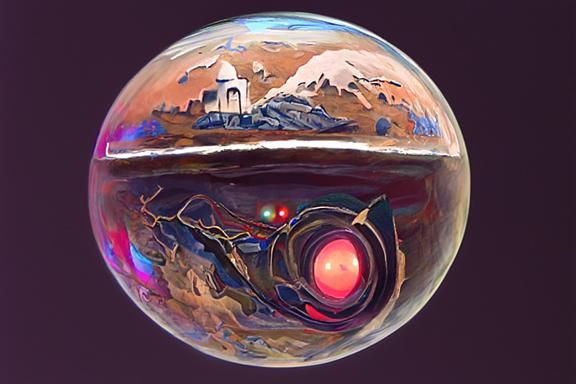 Mystical Martian Sphere: Psychedelic Cosmic Art