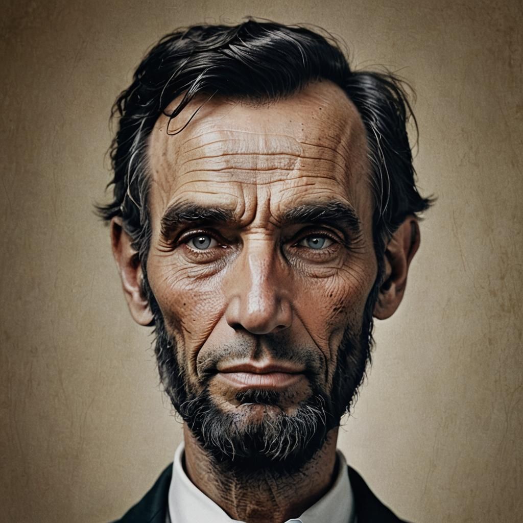 Abraham Lincoln Close-Up Portrait in Professional Style
