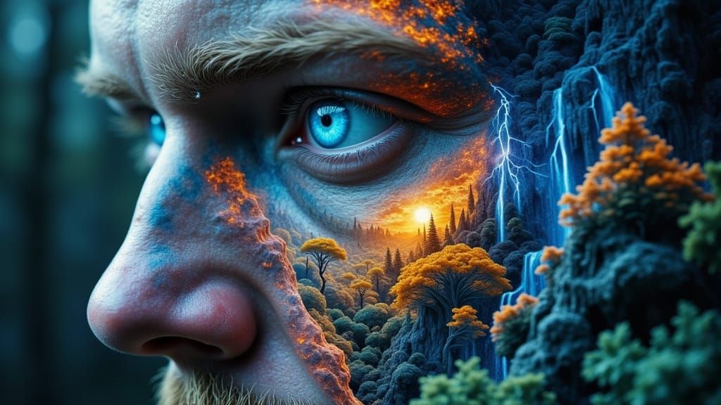 Surreal Miniature World Inside Water Drop