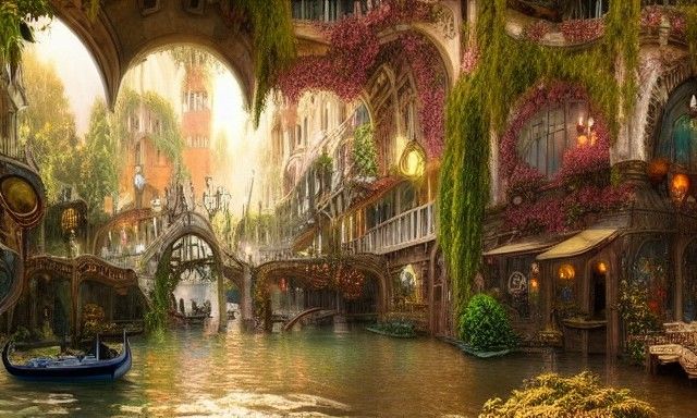Steampunk Fairy Venice: Underground Cityscape