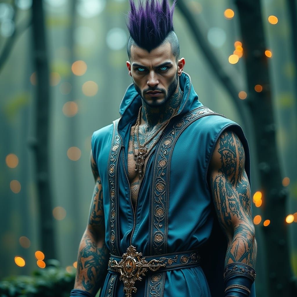 Mystical Nonbinary Figure Controls Sight in Dark Fantasy