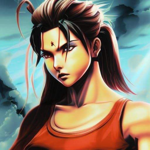 Anime Portrait of Heather Langenkamp as Streets of Rage Char...