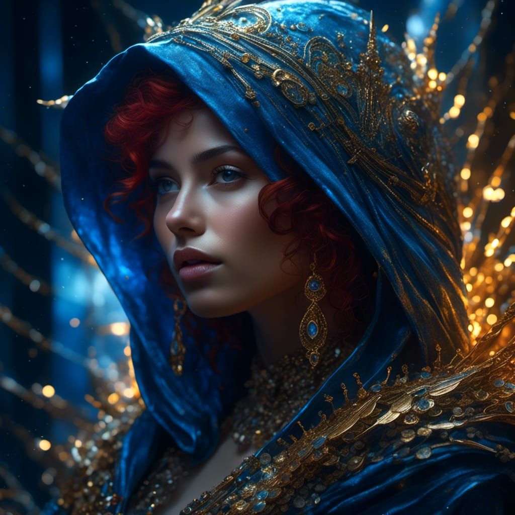 Stunning Bioluminescent Woman Portrait in Hyperreal Style