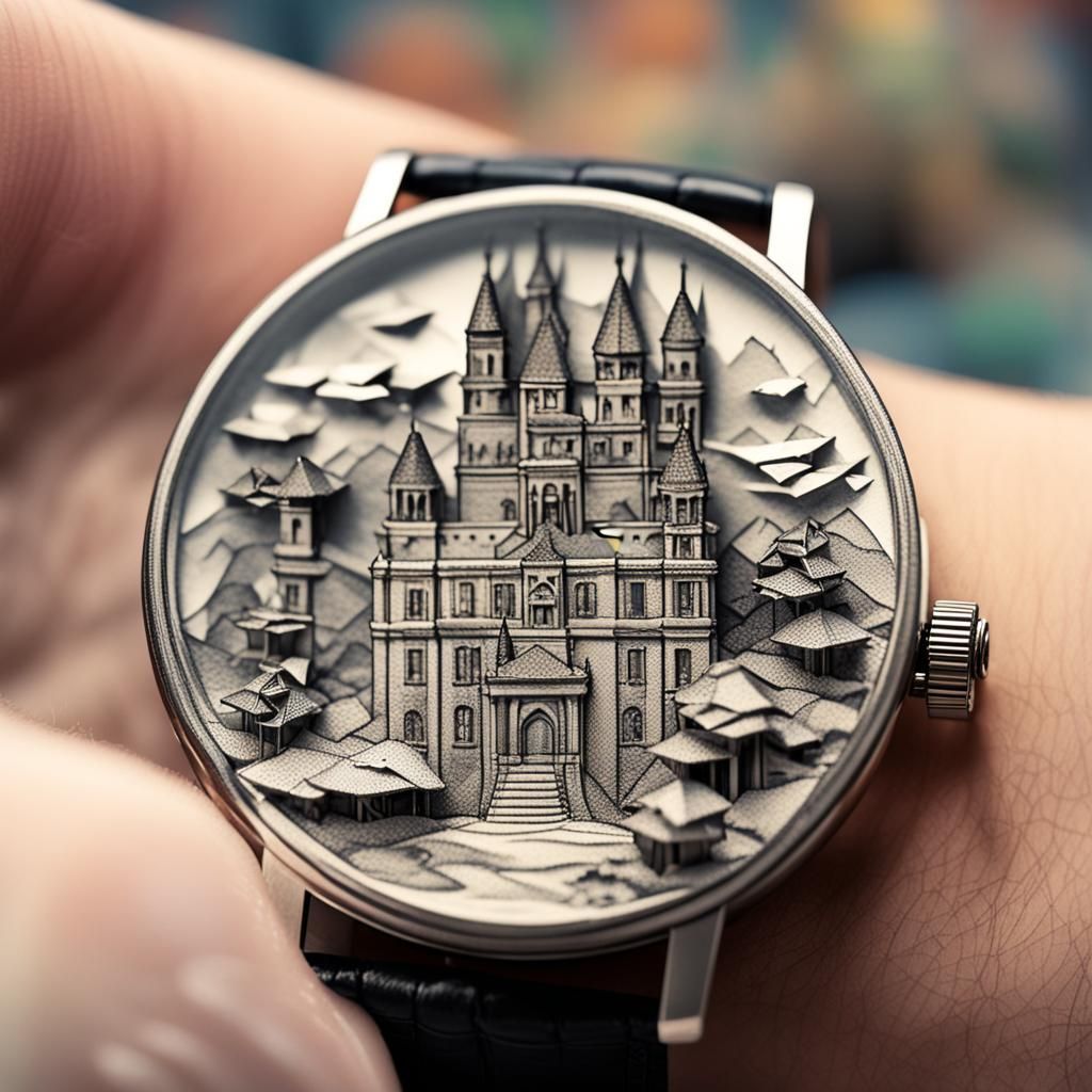 Detailed Castle Inside Watch with Dragons in Berlin