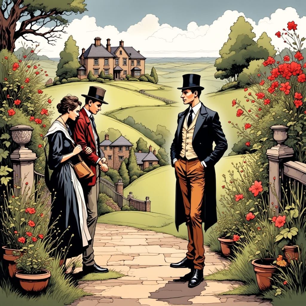 Refined Detective in Genteel 1920s England, in Cartoon Style