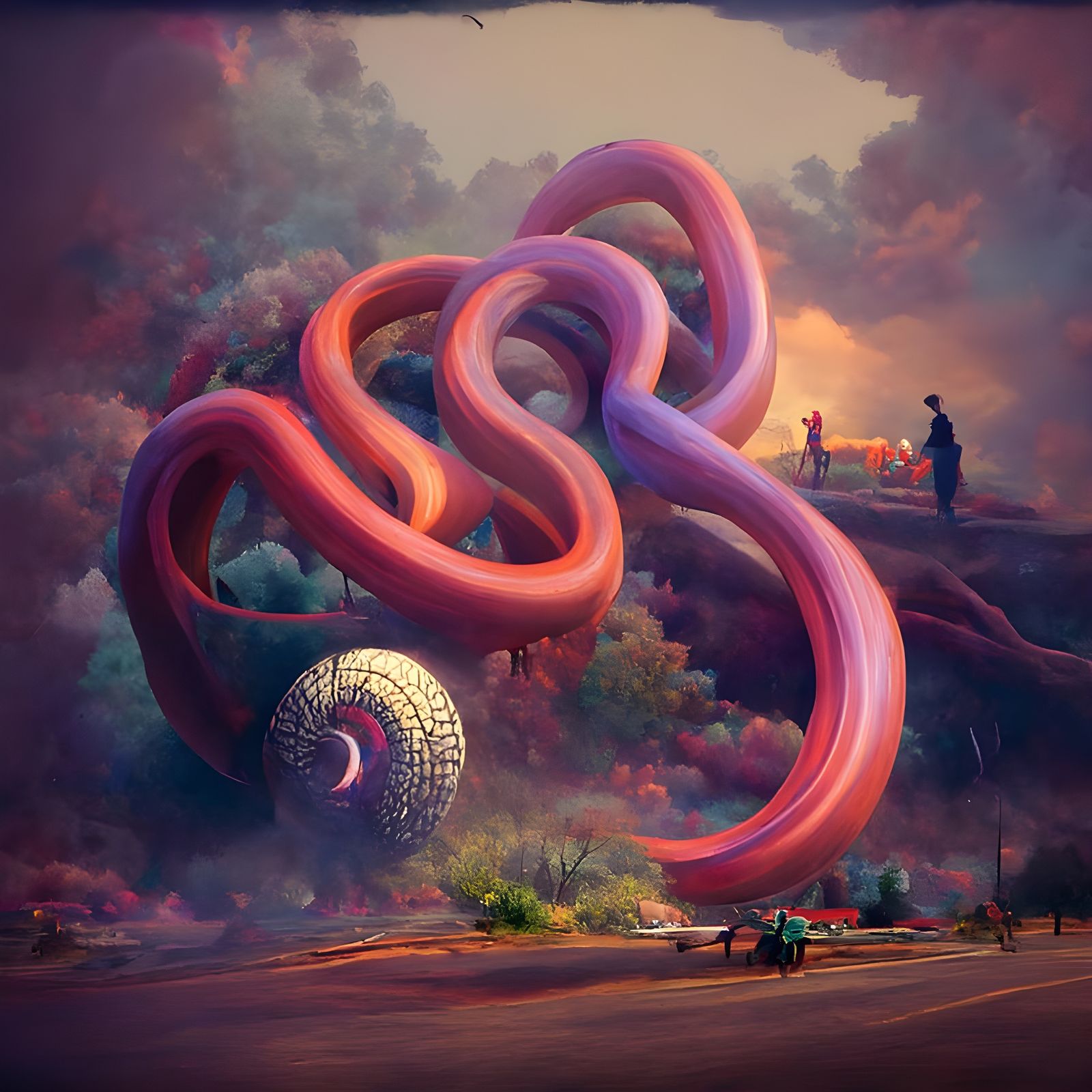 Psychedelic Strange Loops Digital Illustration