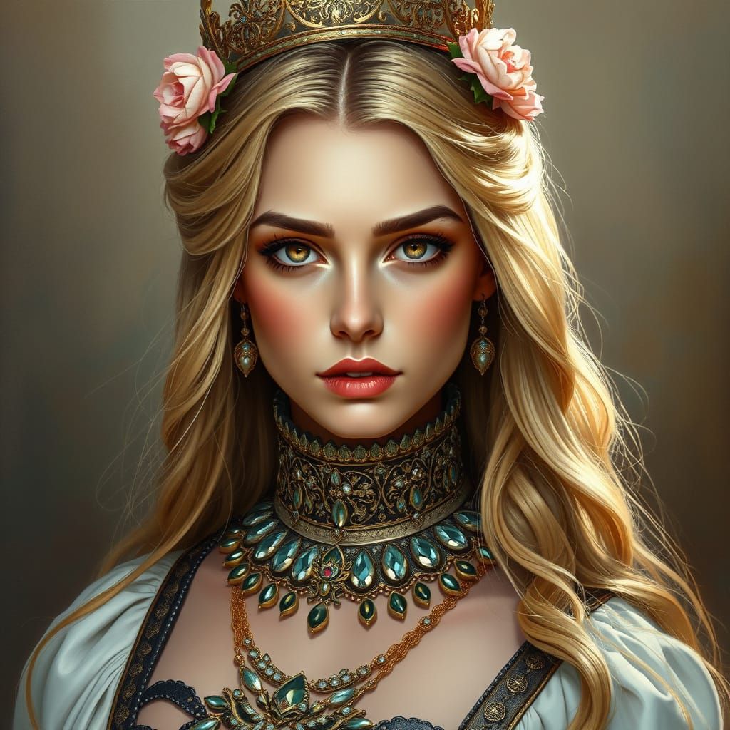 Regal Princess Portrait in Digital Art Style