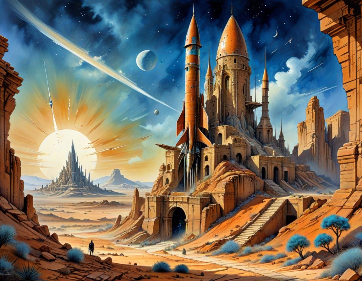 Mars rocketship canyon