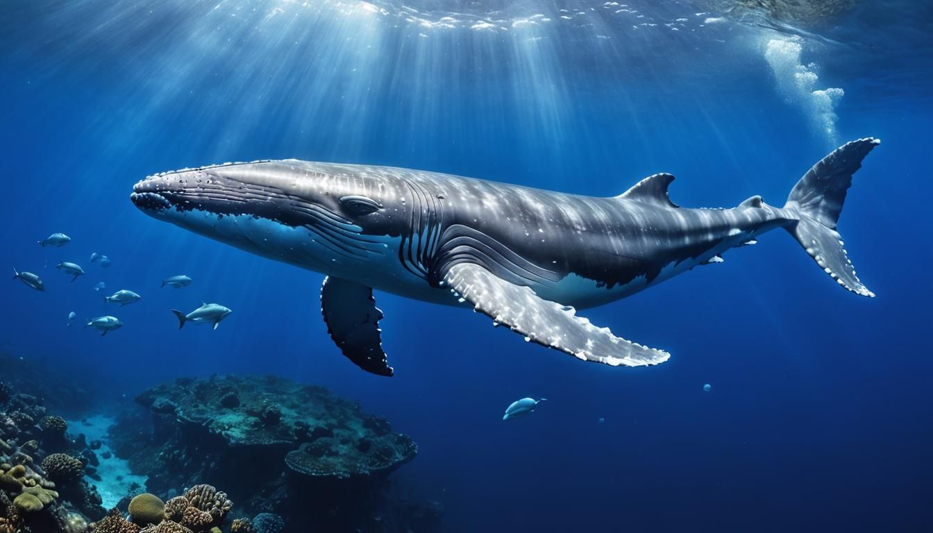 Iridescent Humpback Whale Underwater Harmony