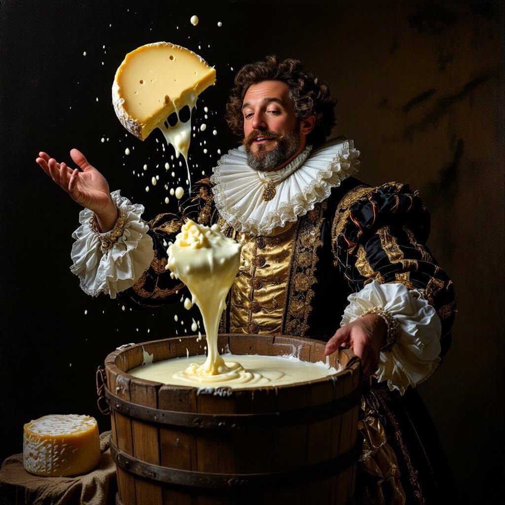 Baroque Cheesemaker Receives Cheese Wheel
