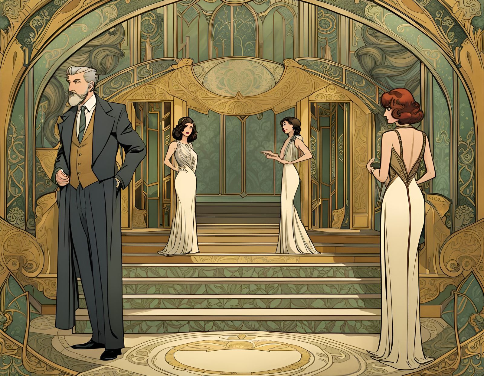 Art Nouveau Graphic Novel Illustration