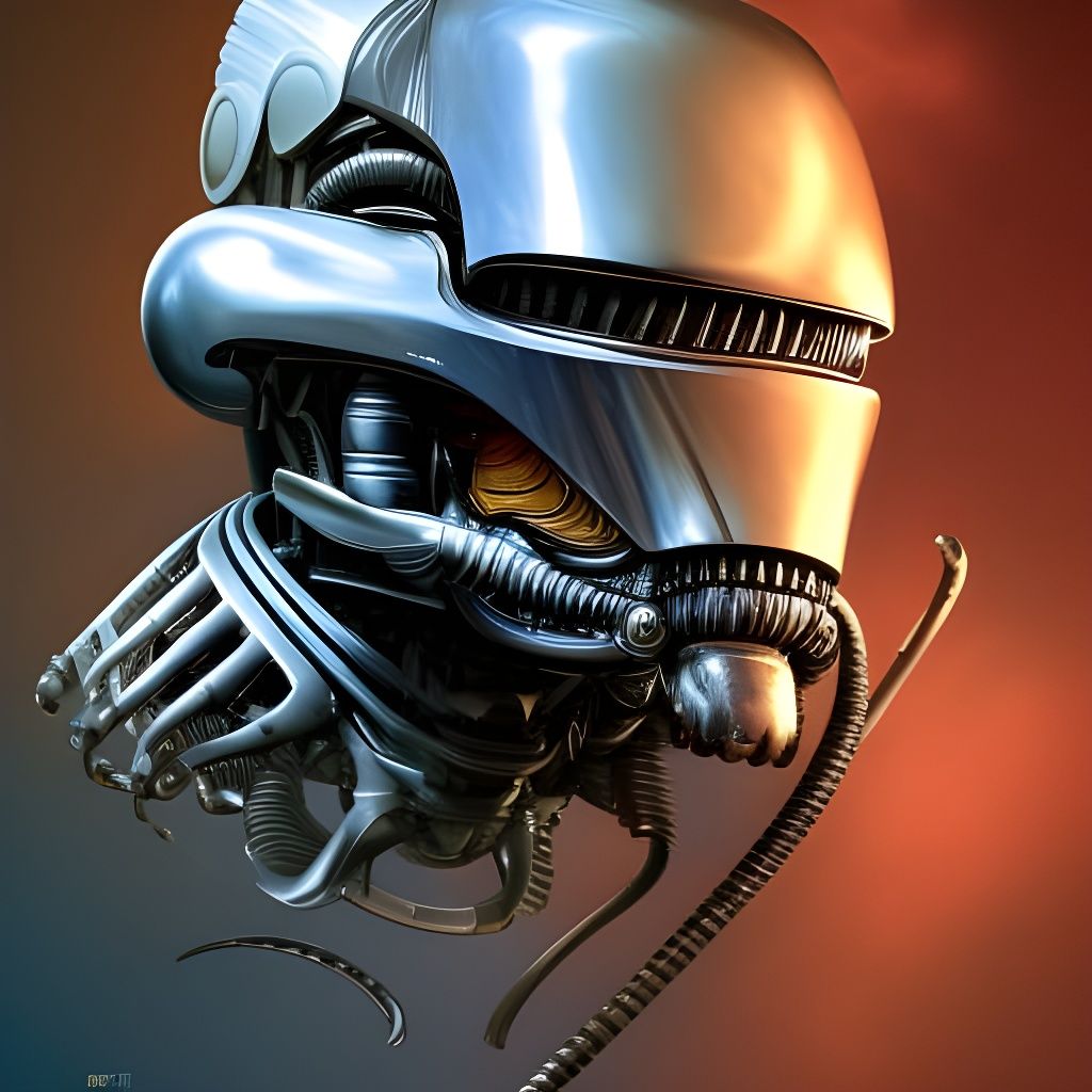 Cyborg-Alien Hybrid Portrait in Hyperdetailed Style