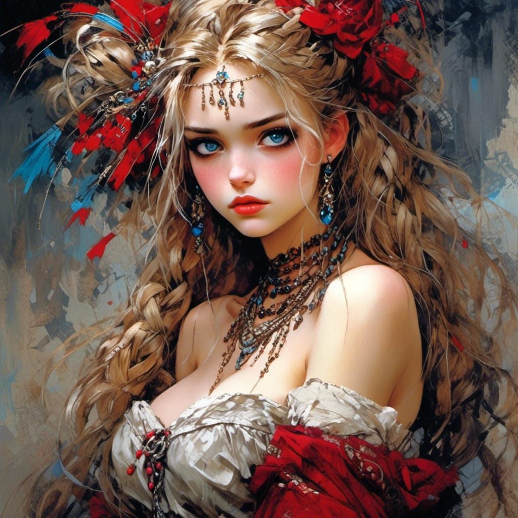 Anime-Style Portrait of a Beautiful Dancer