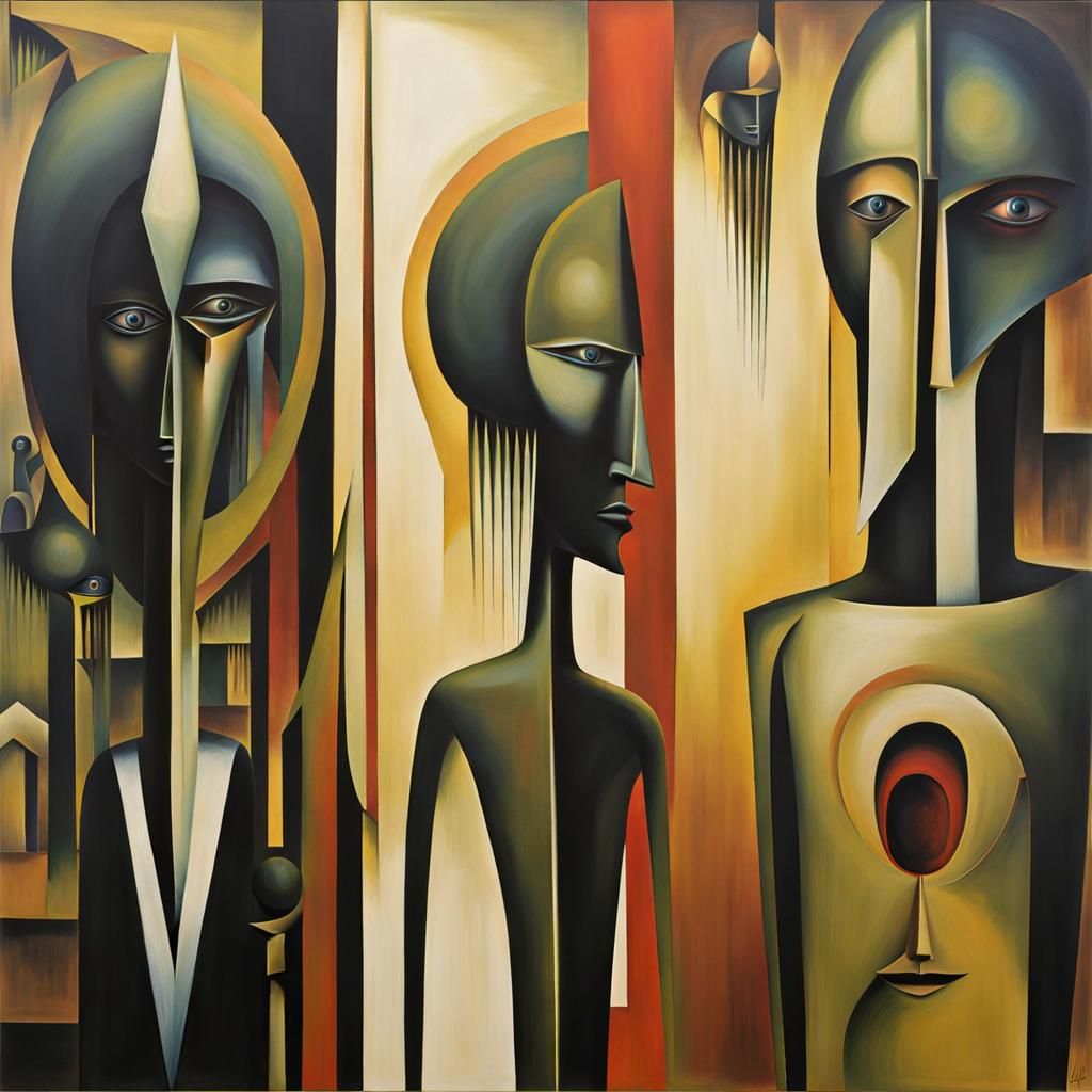 Dreamlike Portrait with Vivid Eyes in Surrealist Style