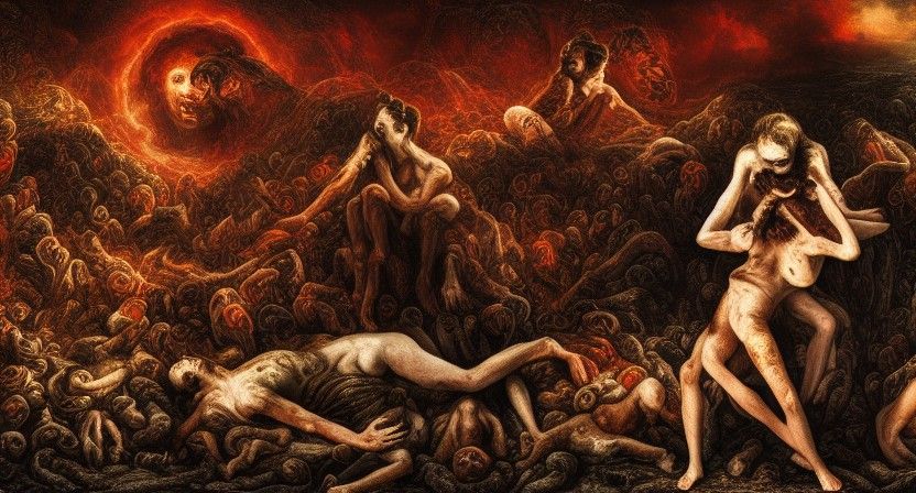 Tragic Scene of Hell in 8K Resolution