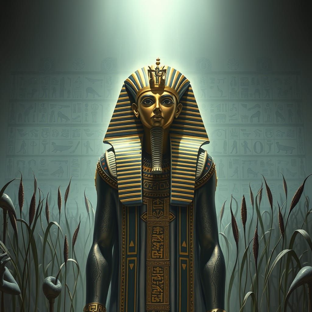 Pharaoh Before Divine Judge in Mystical Realm