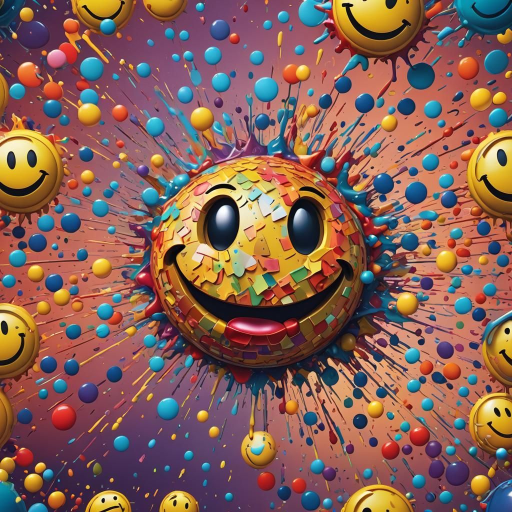 Hyperrealistic Smiley Face Emoji on Gradient Background