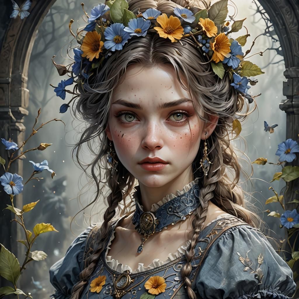 art by Mandy Disher, digital art 8k, Jean-Baptiste Monge style, art by cameron gray, Stunning girl, insanelly detailled,...