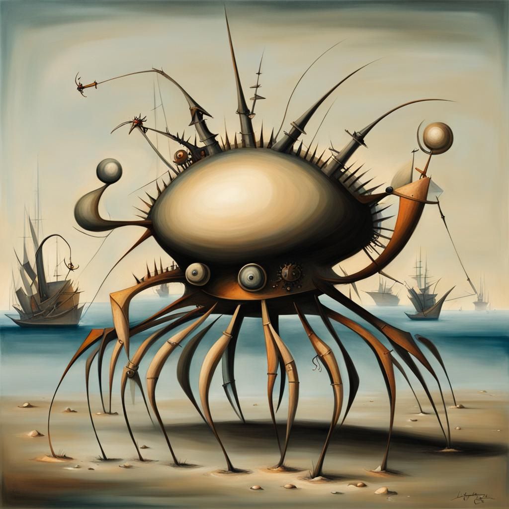 Surreal Crustacea in Yves Tanguy Style
