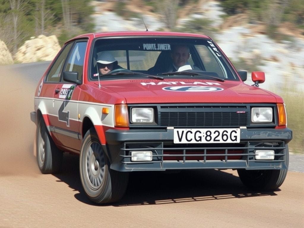 Rally car wrapped in "hatred (a duet)" artwork