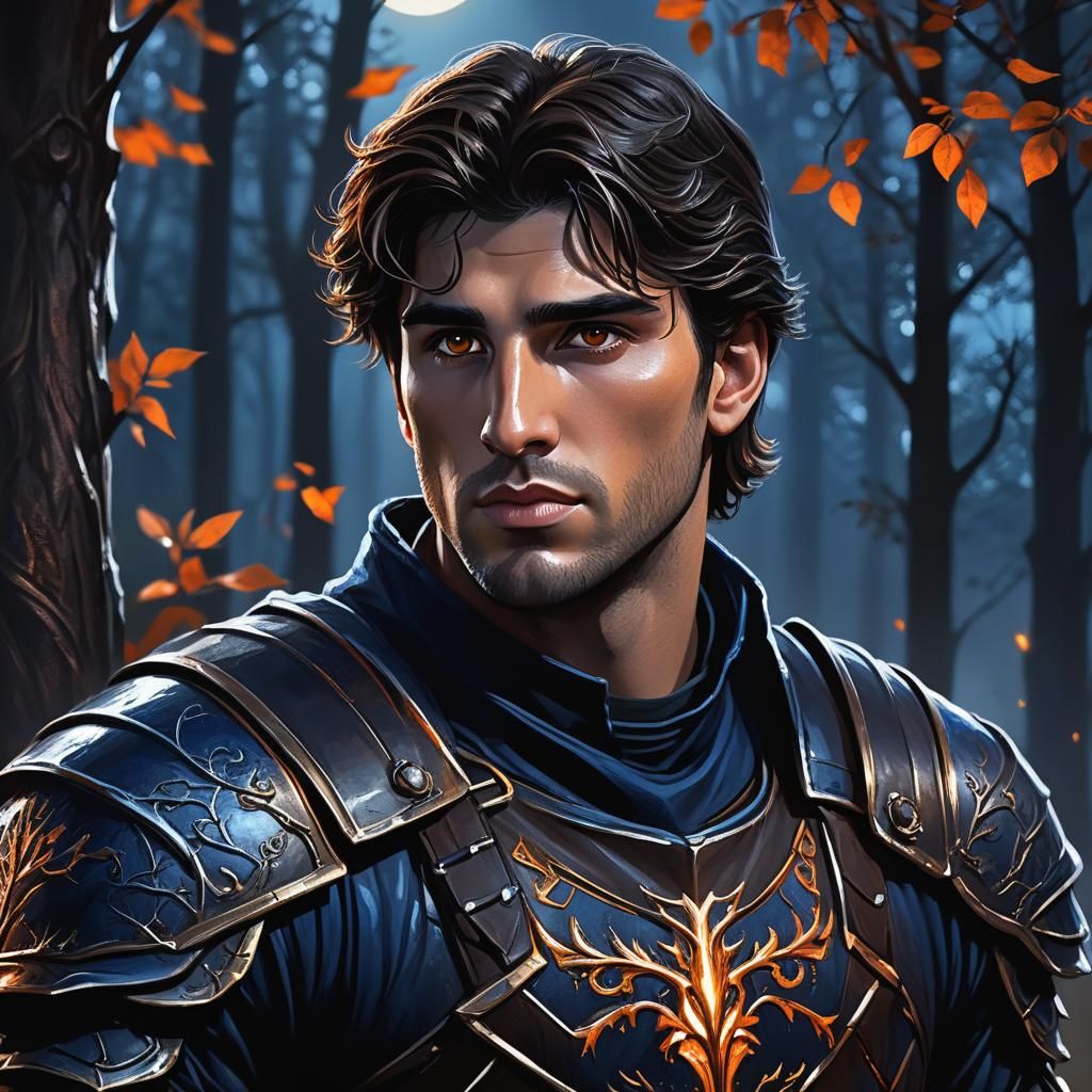 Dark Fantasy Portrait: Human in Leather Armor