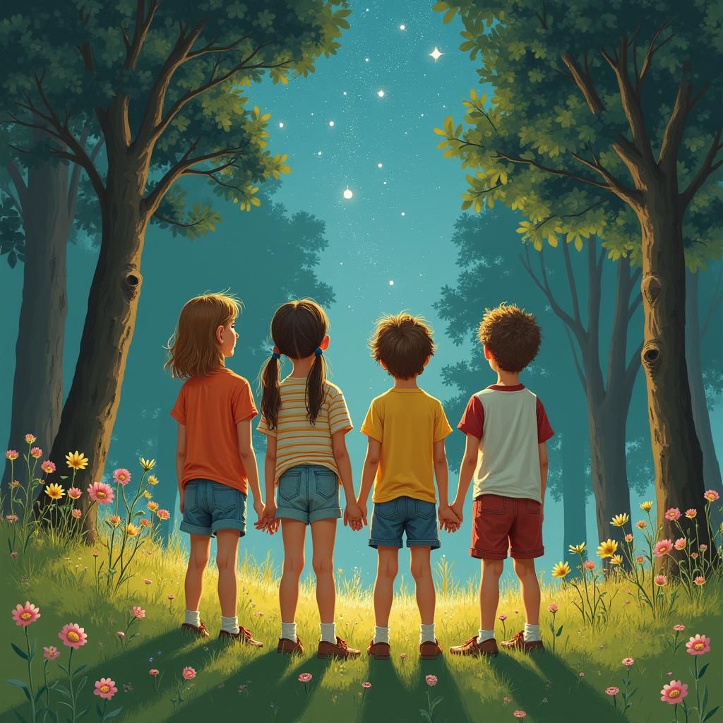 Friends Gaze at Stars, Nostalgic Americana Style