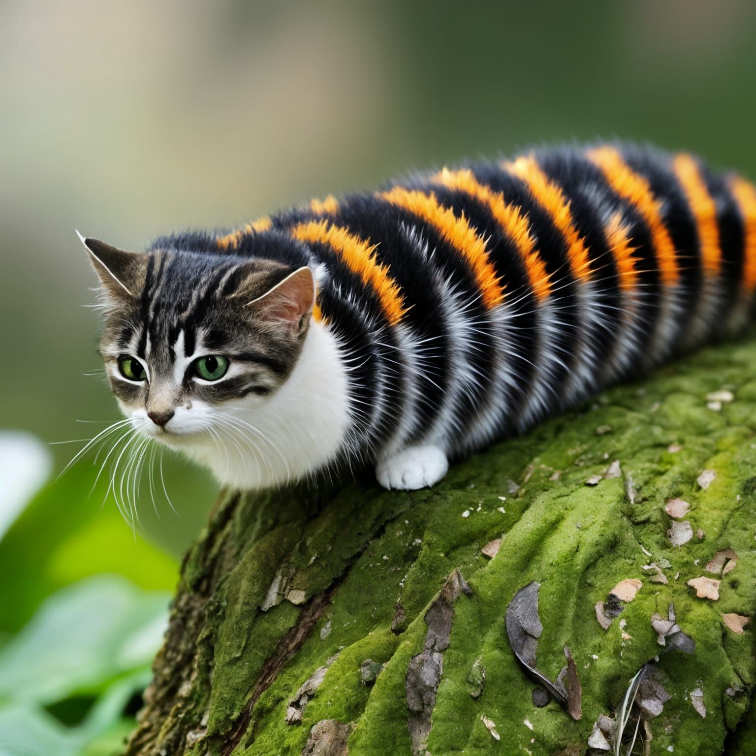Cat-Headed Caterpillar in Forest