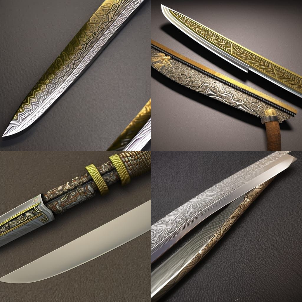 Ornate Katana with Nihonga Forest Scabbard