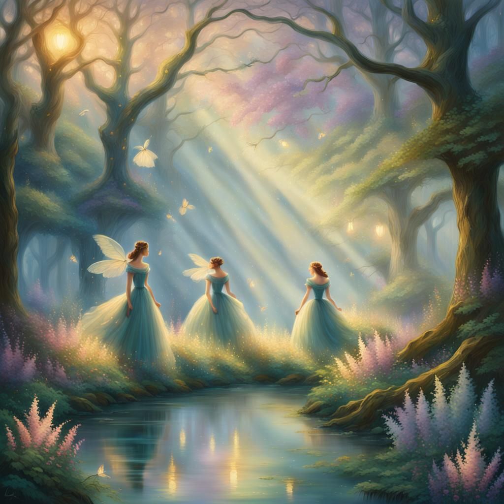 Ethereal Ladies in a Mystical Garden