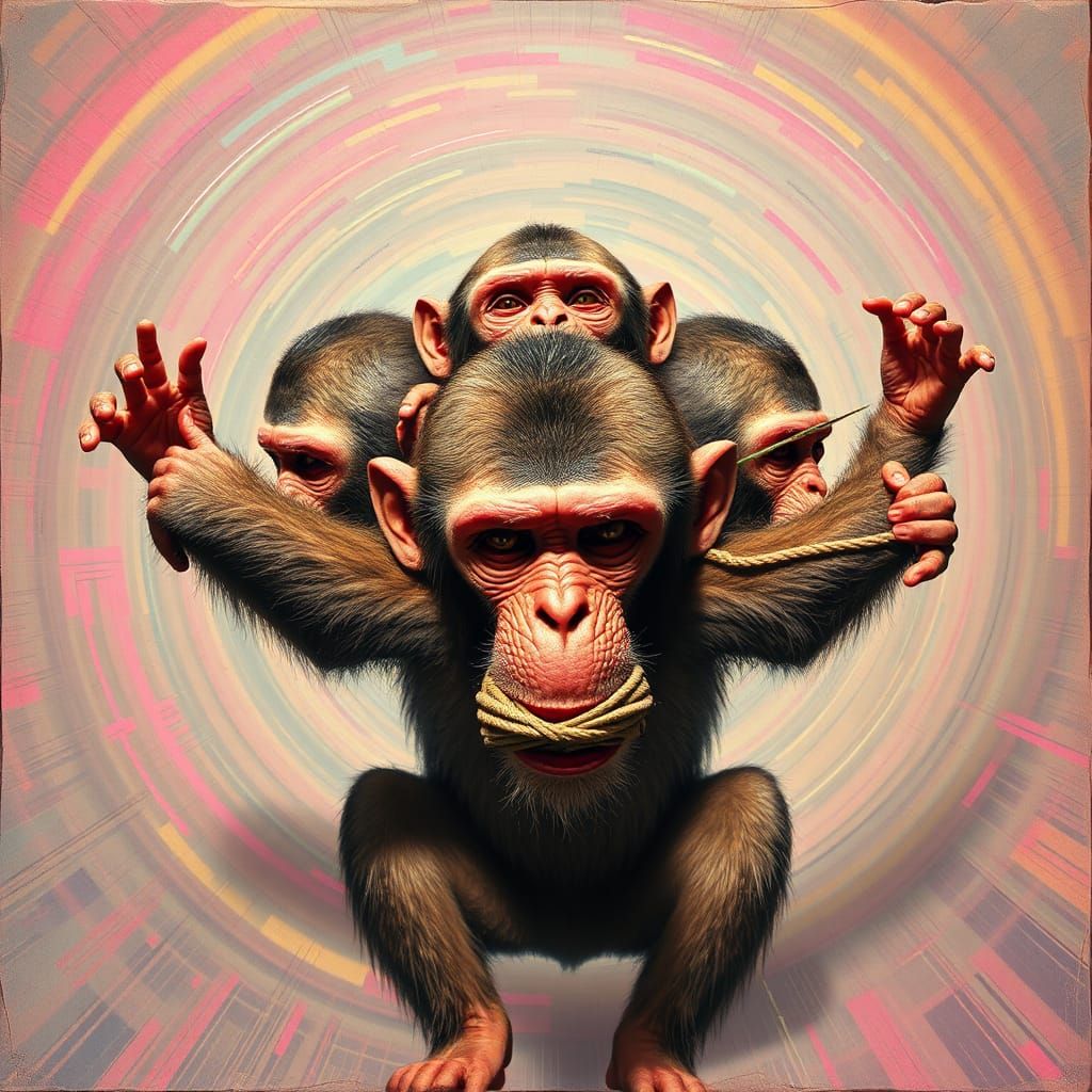 Surreal Monkey Album Cover in Marshmallowpunk Style