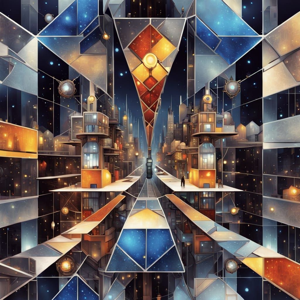 Futuristic city scene