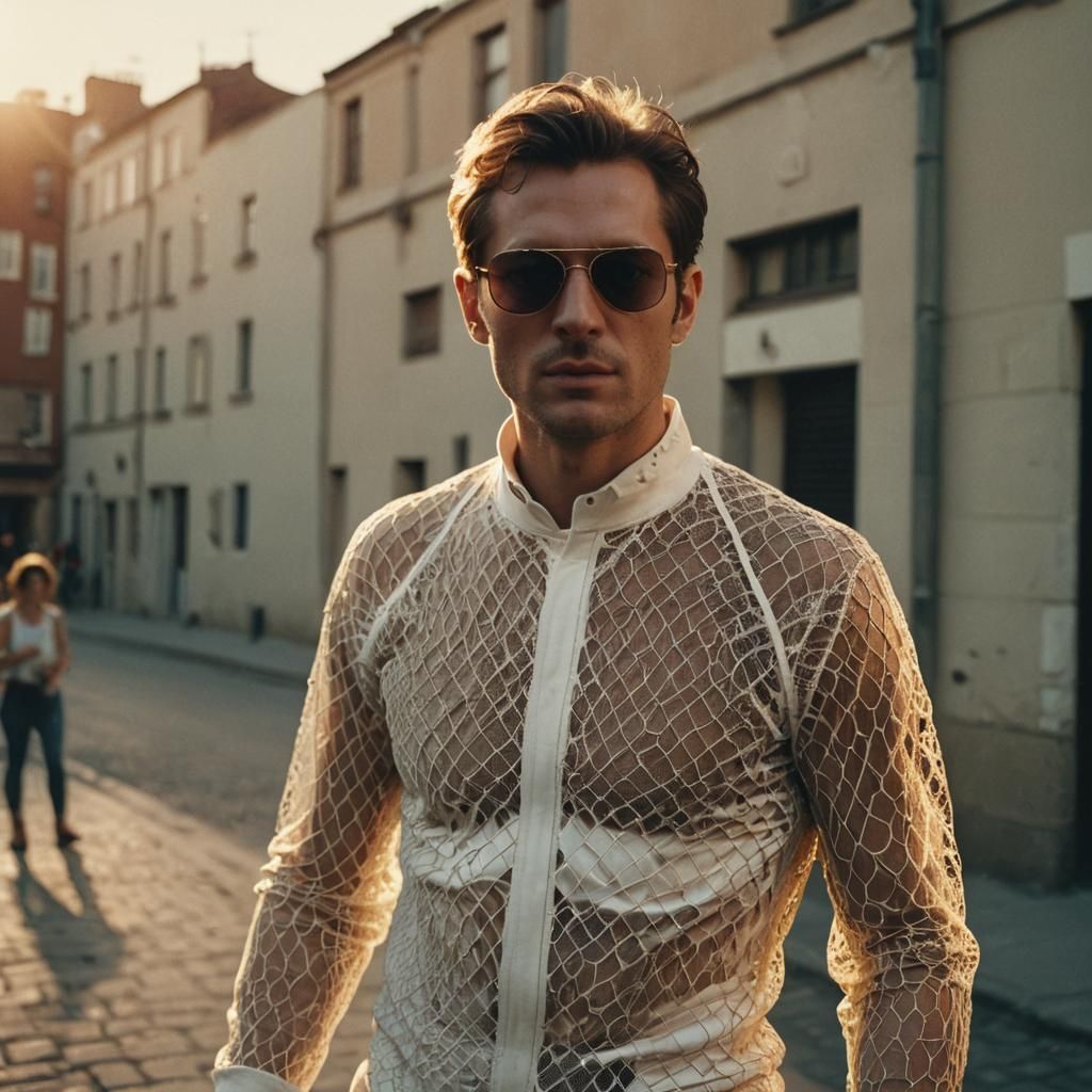 Glam Man in Cinematic Film Still