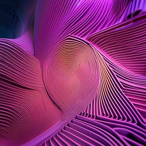 Abstract Paper Sculptures of Audio in 3D Shading