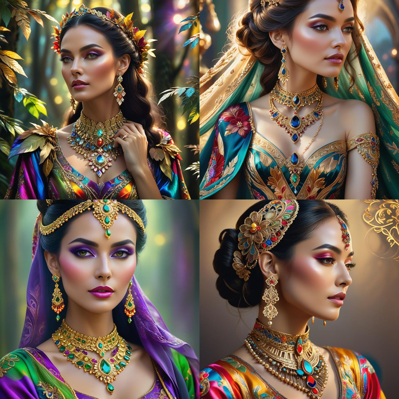 Hyperrealistic Portrait of Woman in Colorful Clothing