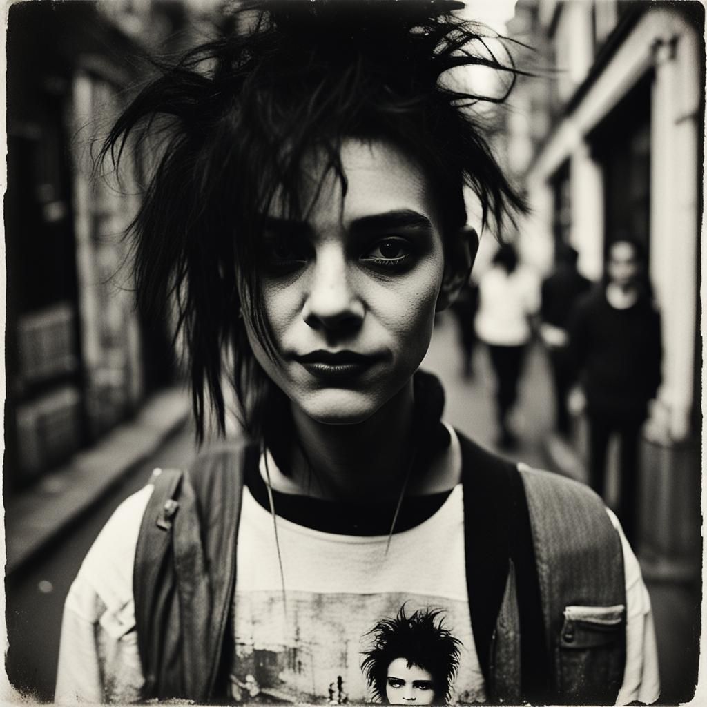 Shadowy Polaroid of a Smiling Girl in 80s London