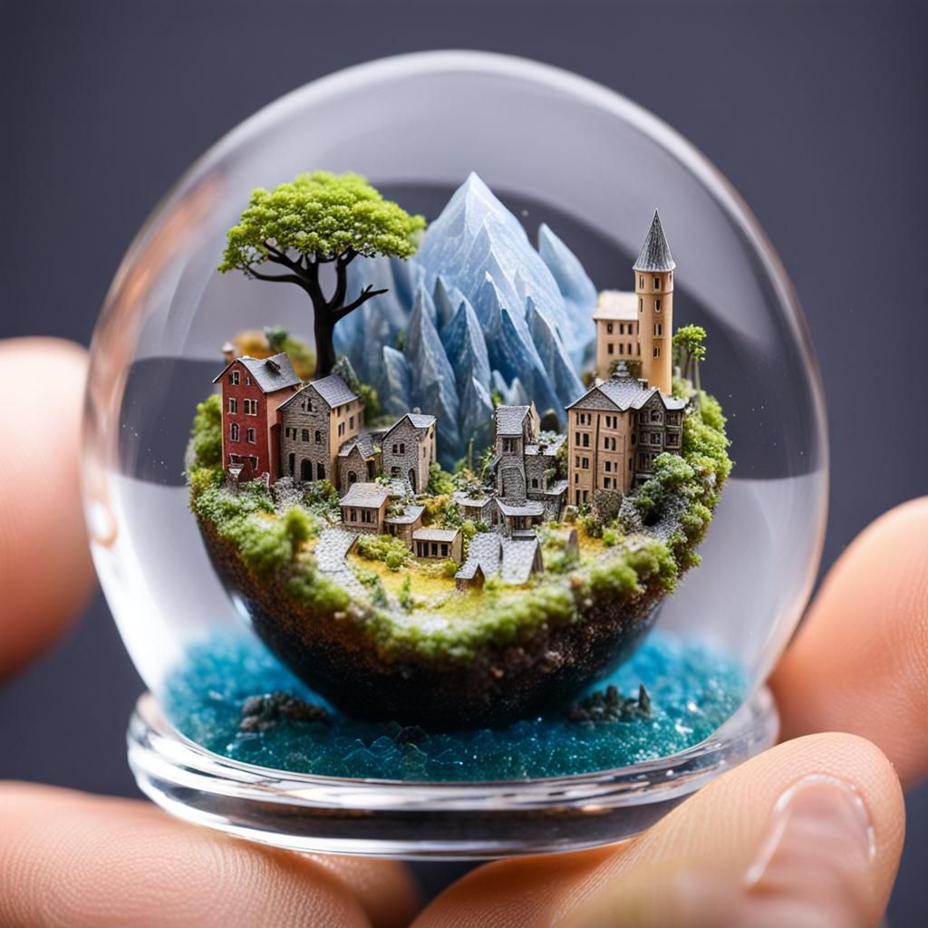 Miniature World Encased in Crystalline Orb