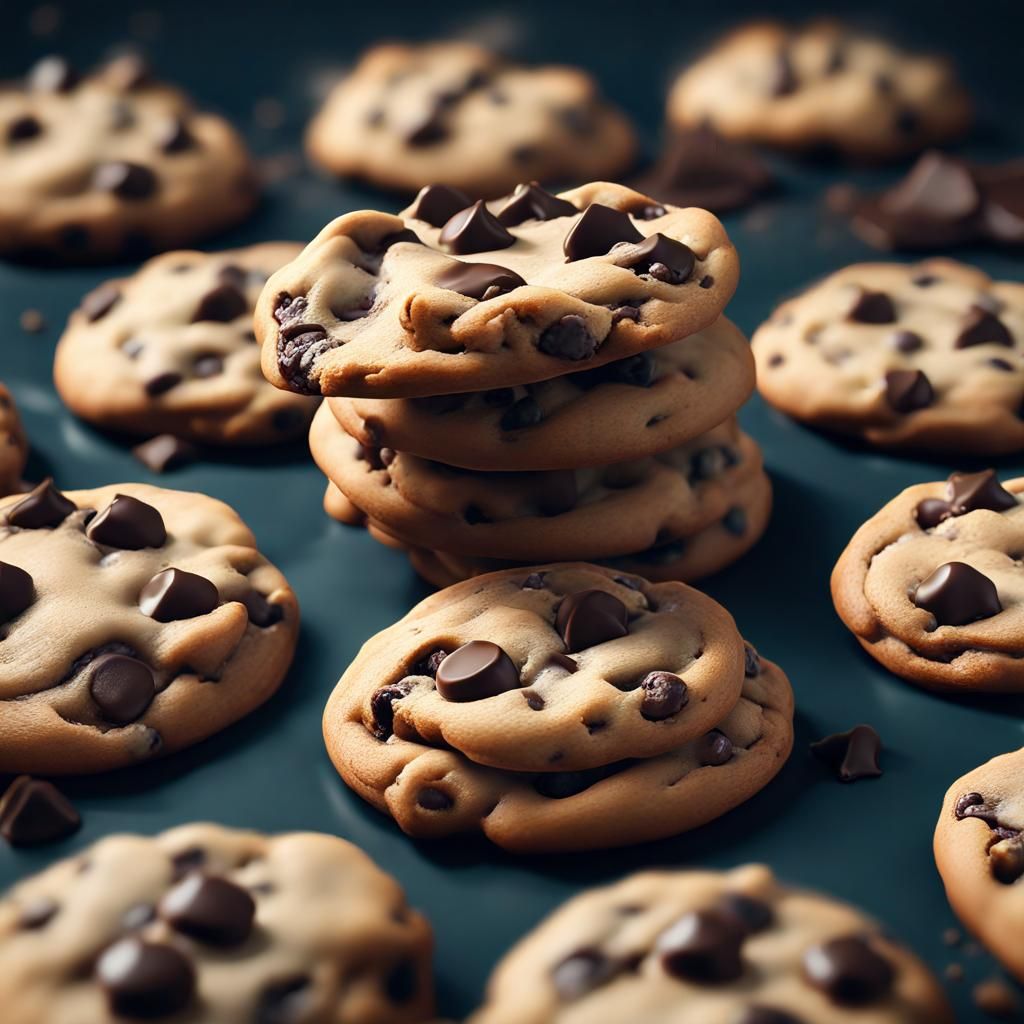 Fantastical Chocolate Chip Cookies: Detailed Matte Painting