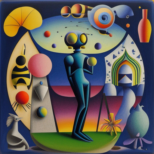 Surreal Futurist Dancer in Oskar Schlemmer Style