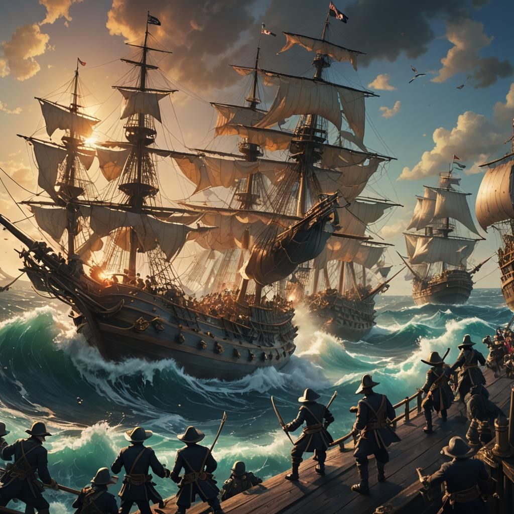 Epic Royal Marines vs Pirates Anime Battle