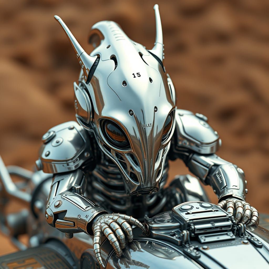 Cybernetic Crocodile Pilot in Futuristic Fighter Jet