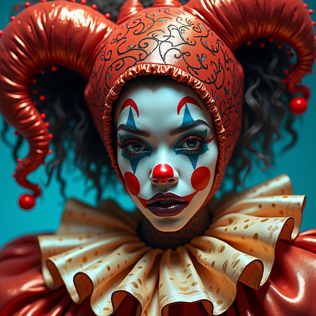 Pop Art African American Clown with Tattoos