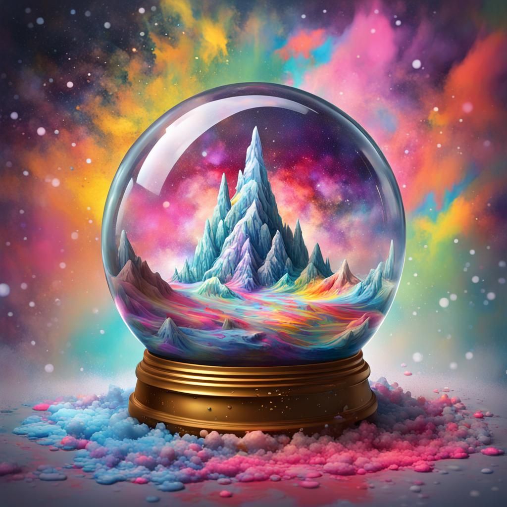 Snow Globe Galaxy in Graffiti Art Style