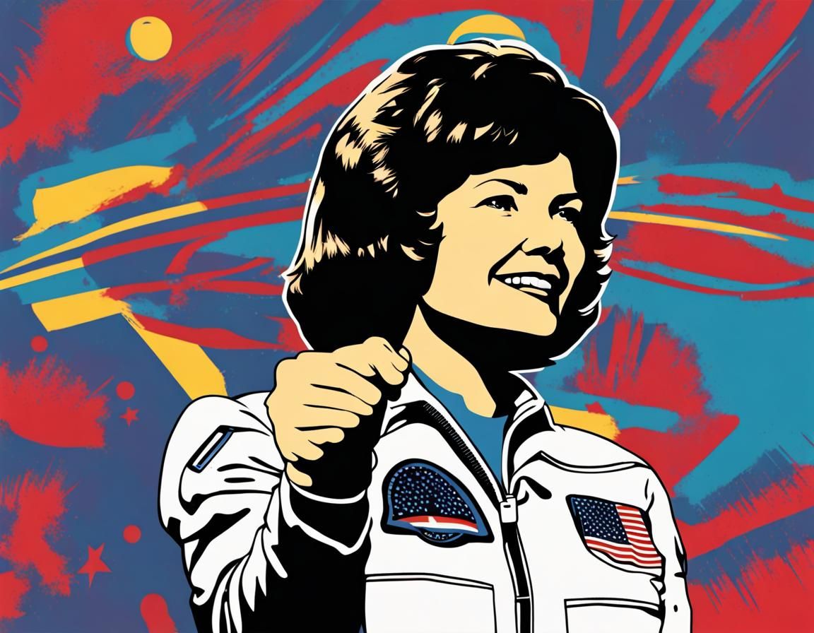 Pop Art Screenprint of Sally Ride in Luxor