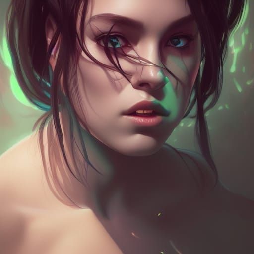 Envy Portrait in Hyperdetailed Art Nouveau Style