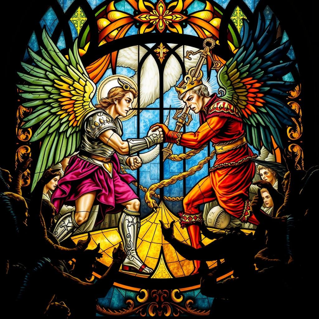 St. Michael and Lucifer Engage in Epic Stained Glass Boxing ...