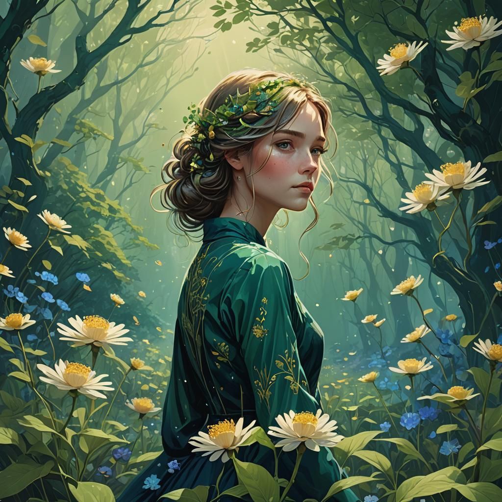 Dreamlike Garden with Iridescent Pollen in Unreal Engine