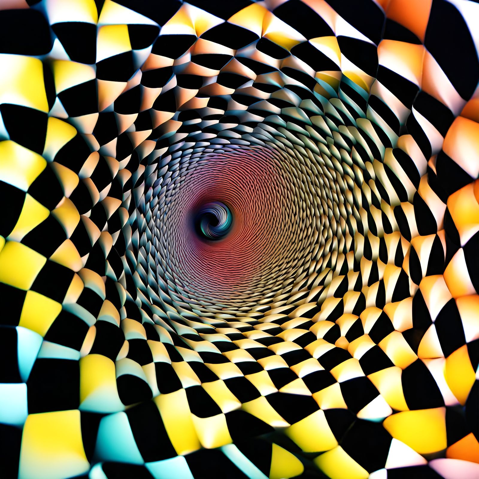 Droste Effect: 3D Ellipsoids Whirlpool